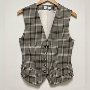 Anne Klein Plaid Vest Size 4